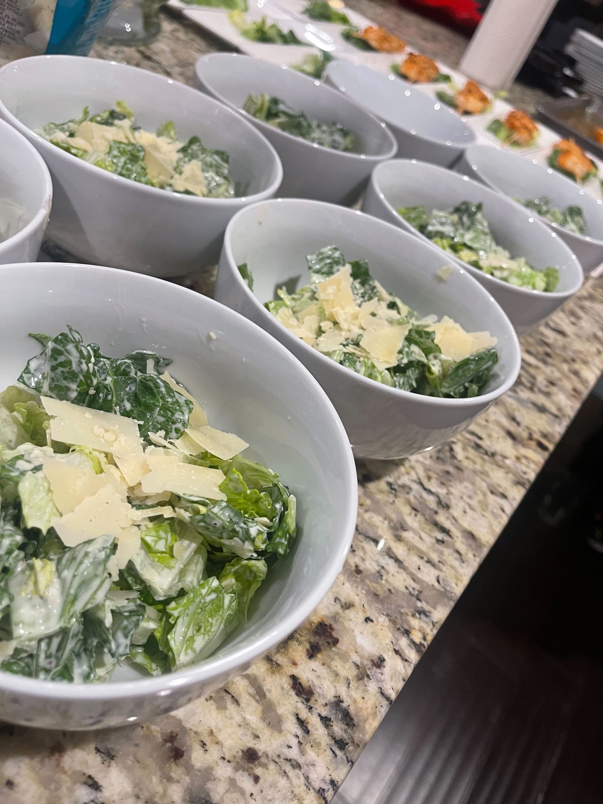 Ceasar salads prepared by ELO.